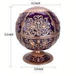 LAUYOO Windproof Ashtray with Lid for Cigarettes Metal Portable Cigar Ashtray Odor Eliminator for Indoor outdoor Hand Stamped Rose Pattern with Sparkle Fancy Gift for Men Women(Dark Purple-Red Copper)