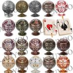 LAUYOO Windproof Ashtray with Lid for Cigarettes Metal Portable Cigar Ashtray Odor Eliminator for Indoor outdoor Hand Stamped Rose Pattern with Sparkle Fancy Gift for Men Women(Dark Purple-Red Copper)