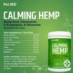 Pet MD Calming Chews for Dogs - Dog Calming Treats with Hemp & Melatonin - Calming, Anxiety Relief, & Separation Relaxant with Chamomile & L-Tryptophan - 120 CT
