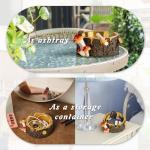 Yiiwinwy Ashtray for Weed Smokers,Hedgehog Mushroom Cute Cigar Ashtray Outdoors with Stainless Steel Tray,Ashtrays for Smokers,Ash trays for Patio Garden Home Outdoor Indoor Decor