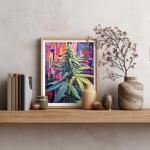 Marijuana Paint by Numbers, Cannabis Leaves Easy Acrylic Oil Painting for Adults Beginner on Canvas, Marijuana Leaf Plant Home Wall Decor - Marijuana Herb Weed Ganja(16x20inch, No Frame)