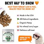 Calming Hemp Treats for Dogs Made in USA Organic Hemp Natural Separation Aid Helps Barking, Chewing, Thunder, Fireworks, Aggressive Behavior Soothing Stress Relief Natural Relaxation 120 Chews