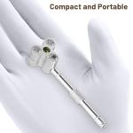 Sivaopa Rotating Tobacco Pipe - Triple Chamber Smoking Pipe, Silver, 3.8 * 1 * 0.3 Inch