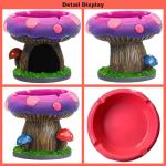 Neletao Mega Mushroom Ashtray with Lighter Stash Spot - Cool Ashtrays for Weed Smokers and Bong Users with Smoking Accessories Collection (Pink)