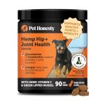 Senior Hemp Hip & Joint Support, Hemp for Dogs, Mobility Support for Senior Dogs, Glucosamine, Collagen, MSM, Green Lipped Mussel, Helps Discomfort (Peanut Butter, 90)