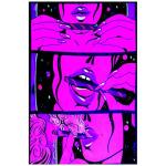 Blacklight Trippy Tapestry for Bedroom Cool Cute Girl Anime Wall Tapestry Aesthetic UV Reactive Purple Tapestries Glow In The Dark Art Wall Hanging Poster for Room Decor 39"x60"