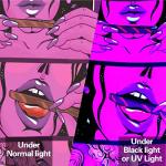 Blacklight Trippy Tapestry for Bedroom Cool Cute Girl Anime Wall Tapestry Aesthetic UV Reactive Purple Tapestries Glow In The Dark Art Wall Hanging Poster for Room Decor 39"x60"