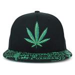 Trendy Apparel Shop Rasta Marijuana Leaf Weed 3D Embroidered Flat Bill Snapback Cap - Black Green