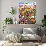 Diamond Art Kits for Adults Beginner, Flowers and Weeds DIY Modern Diamond Painting Kits 5D Diamond Dots Gem Art Crafts with Tools,Round Full Drill Funny Crafts for Home Wall Decor&Gift-12x16in