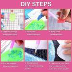 Diamond Art Kits for Adults Beginner, Flowers and Weeds DIY Modern Diamond Painting Kits 5D Diamond Dots Gem Art Crafts with Tools,Round Full Drill Funny Crafts for Home Wall Decor&Gift-12x16in