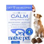 Native Pet Calming Chews for Dogs - Melatonin for Dogs Anxiety Relief - Grain Free All Natural Hemp Calming Treats & L-Theanine Helps Manage Stress & Separation Anxiety - Puppy Sleep Aid - 120 Chews