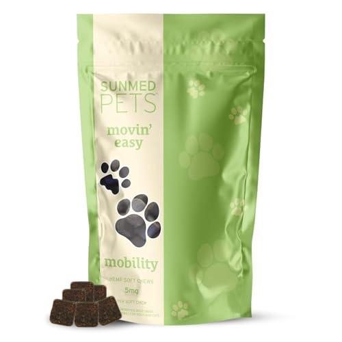 Sunmed Movin' Easy Hemp Pet Chews for Joint Health & Mobility – Omega-3, Green Lipped Mussels, 5mg Hemp Extract – Supports Flexibility & Comfort | Beef Liver & Sweet Potato, 40 Count