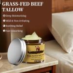 Oebitor Beef Tallow for Skin, Tallow and Honey Balm, Facial Moisturizer Cream, 100% Organic Grass Fed Whipped Beef Tallow Balm Deeply Moisturizing for Face & Body, Suitable For All Skin Types(3.53oz)