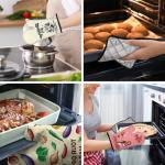 DYJYBMY The Food Has Weed in It Funny Oven Mitts and Pot Holder Set, Funny Kitchen Gadgets for Women, Valentine Housewarming Gifts for Chef Her Lovers, Hostess Birthday Gifts for Mom Aunt Sister BFF