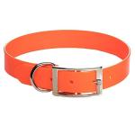 Mendota Pet Synthetic Collar - Made in The USA - Waterproof, Odor Resistant - Orange, Standard, 1 in x 24 in