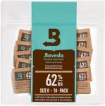 Boveda 62% RH Size 8-10 Pack Two-Way Humidity Control Packs - for Storing 1 oz - Moisture Absorber for Small Storage Containers - Humidifier Packs - Hydration Packets w/Resealable Bag