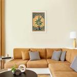Vintage Happiness Weed Posters Does Grow On Trees Canvas Wall Art Green Plants Cannabis Strain Aesthetic Prints Painting For Living Room Home Bedroom Dorm Wall Decor 24x36in Unframed