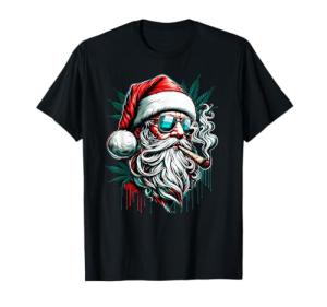 Cool Santa Claus Smoking Weed Marijuana 420 Christmas T-Shirt
