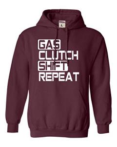 Medium Maroon Mens Gas Clutch Shift Repeat Sweatshirt Hoodie