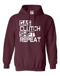 Medium Maroon Mens Gas Clutch Shift Repeat Sweatshirt Hoodie