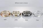 Crystal Glass Ashtray, Cigar Cigarettes Ashtray Holder Home Office Desktop Tabletop Decoration,Crystal Gold
