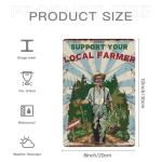 Vintage Farmer Man Decor Plaque Metal Tin Weed Support Your Local Farmer Tin Sign Cannabis Gardening Farmhouse Wall Art Decoration Garden Metal Sign 8x12inch
