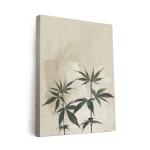 Elivita Weed Green Boho Art Design 1 Vertical Canvas Art Print Home Decor Pictures Poster for Bedroom Living Room Bathroom Office With Framed Ready to Hang