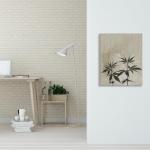 Elivita Weed Green Boho Art Design 1 Vertical Canvas Art Print Home Decor Pictures Poster for Bedroom Living Room Bathroom Office With Framed Ready to Hang