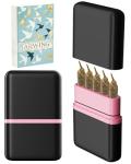 Smell Proof 5 Hole King Size Pre Roll Cone Holder Case Storage Box, 5 Capacity Cigarette Case for Regular Size, Small Portable Smoking Accessories for 1-1/4 Size Pre Rolled Rolling Paper - Pink
