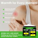 cozyuever 8.5 Oz Hemp Cream Maximum Strength for Neck,Knees,Back,Elbows,Fingers with Arnica, Menthol, Aloe, Emu Oil, Turmeric