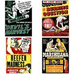 Wee Blue Coo Weed Reefer Madness Cannabis Marijuana Drugs Unframed Wall Art Print Poster Home Decor Premium Pack of 8