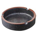 OUSACE Ceramic Ashtray Stylish Indoor & Outdoor Cigarette Ashtray for Home, Coffee Bars, and Patios，Lava Dazzling Black (Medium Size)