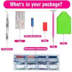 puonidwo Trippy Alien Spaceship 5D Diamond Painting Kit, Round Full Drill DIY Diamond Art for Adults, Beginners, Home Decor, 12x16 Inch