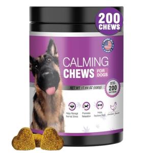 Hemp Calming Chews for Dogs 200pc Dog Calming Treat and Bites with Hemp Oil - Anxiety and Stress Relief Treats for Dogs Puppy Melatonin Sleep Aid Calm Dog with Noise,Thunder,Barking,Separation,Chewing