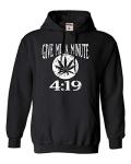 Go All Out X-Large Black Mens Give Me A Minute 419 420 Funny Marijuana Sweatshirt Hoodie