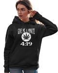 Go All Out X-Large Black Mens Give Me A Minute 419 420 Funny Marijuana Sweatshirt Hoodie
