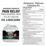 Hempvana Platinum 5% Lidocaine Relief Cream, Maximum Strength, AS-SEEN-ON-TV, Strongest Cream, Numbs Irritated Nerves for Fast Relief, Non-Greasy. Targeted Long-Lasting Relief. Enriched with Hemp