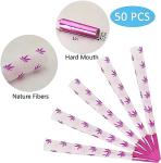 FASSME 50 Pack Rolling Papers, 1 1/4 Cones Rolling Paper, Purple Pink Paper Straws - AAAAA