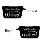 MoCaliduccious Could Be Makeup Could Be Weed Funny Makeup Bag Friend Gifts Funny Weed Leaf Cosmetic Bag Travel Accessories Organizer Bag Toiletry Case For Women Best Friends Sister Weed Gifts(Balck)