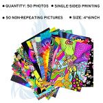 Woonkit Indie Hippie Trippy Posters, Indie Room Decor, Teen Bedroom Dorm Aesthetic Poster, Photo Wall Collage Kit Pictures, Psychedelic Posters, 50PCS 4X6 INCH