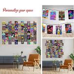 Woonkit Indie Hippie Trippy Posters, Indie Room Decor, Teen Bedroom Dorm Aesthetic Poster, Photo Wall Collage Kit Pictures, Psychedelic Posters, 50PCS 4X6 INCH