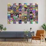 Woonkit Indie Hippie Trippy Posters, Indie Room Decor, Teen Bedroom Dorm Aesthetic Poster, Photo Wall Collage Kit Pictures, Psychedelic Posters, 50PCS 4X6 INCH