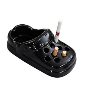 Perforated Shoe Ceramic Cigarette Ashtray ，Ceramic Desktop Ash Holder 4.5 Inch Cute Ashtray for Smokers,Smoking Ash Tray for Home Office Decoration