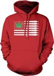 Tcombo Marijuana American Flag - USA Weed Unisex Hoodie Sweatshirt (Red, Medium)
