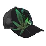FYCFSLMY Marijuana Pot Leaf Weed Skull Baseball Cap for Women Men, Adjustable Mesh Baseball Hat, Washed Dad Hat for Summer