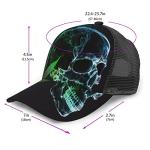 FYCFSLMY Marijuana Pot Leaf Weed Skull Baseball Cap for Women Men, Adjustable Mesh Baseball Hat, Washed Dad Hat for Summer