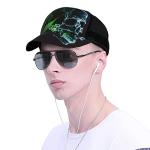 FYCFSLMY Marijuana Pot Leaf Weed Skull Baseball Cap for Women Men, Adjustable Mesh Baseball Hat, Washed Dad Hat for Summer