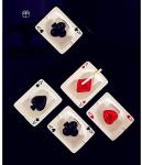 Creative Poker Ceramic Cigarette Ashtray Tabletop Portable Modern Ashtrays Cigar Ashtray for Outdoor Indoor Desktop Smoking AshTray for Home office Fashion Decoration Handmade Gift for Men Women-Black