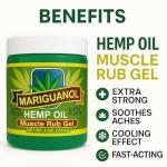 Mariguanol Extra Strong Muscle Rub Gel with Hemp Oil 4 Oz. – Alleviates Aches, Muscle Stiffness, & Improves Joint Mobility – Net Wt. 4 Oz. (113.3 g) [Pack of 1]