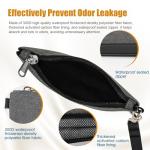 Portable Small Smell Proof Bag - Portable Small Smell Proof Pouch Help Absorb and Lock in Odors Making Them The Perfect Choice for Storing Tobacco Related Accessories and Medical Essentials(Black)